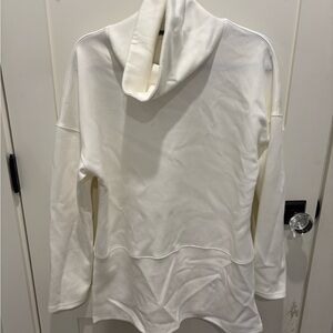 Chic White Cowl Neck Tunic Top